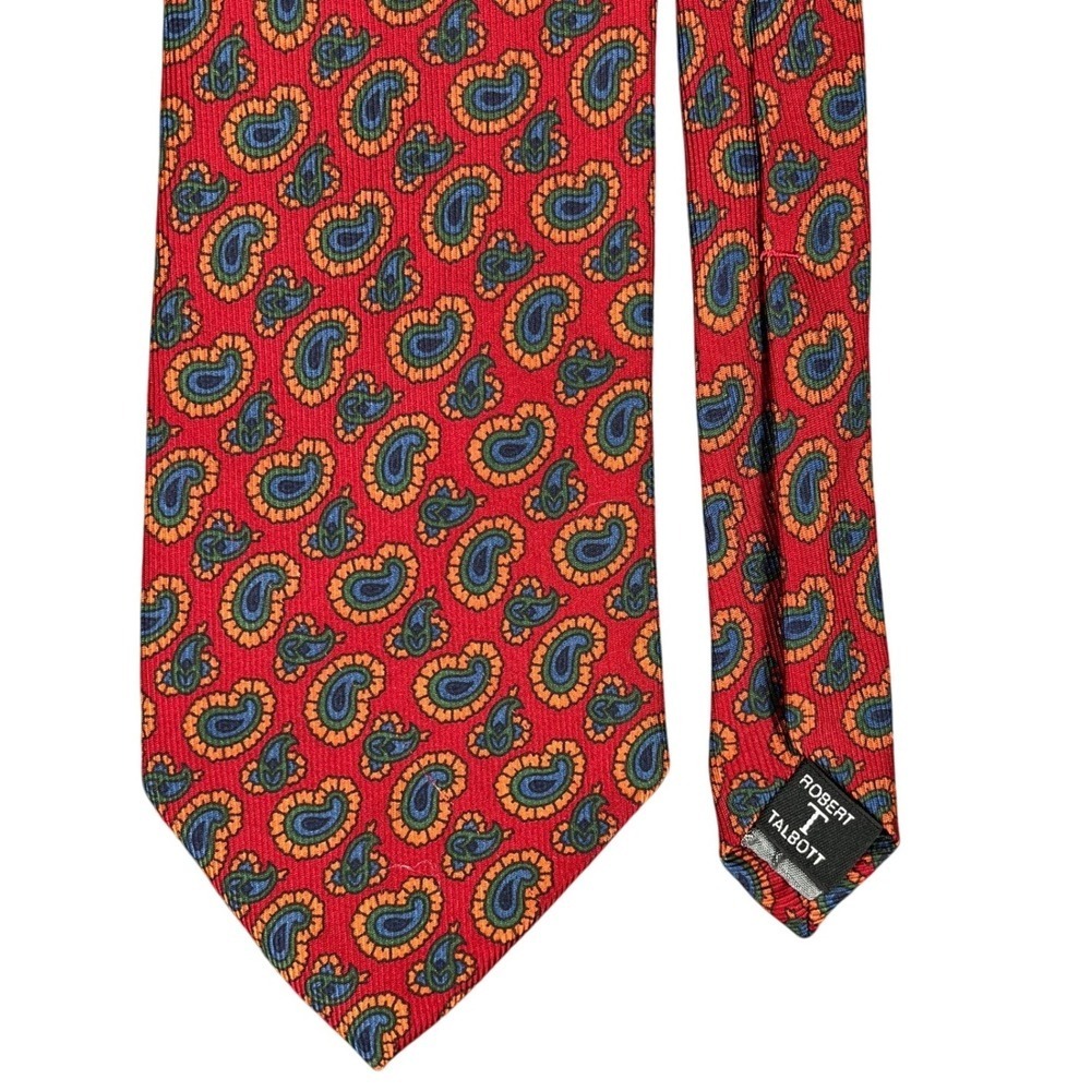 Robert Talbott Best‎ of Class Red Paisley Silk Necktie Mens Accessory Academia